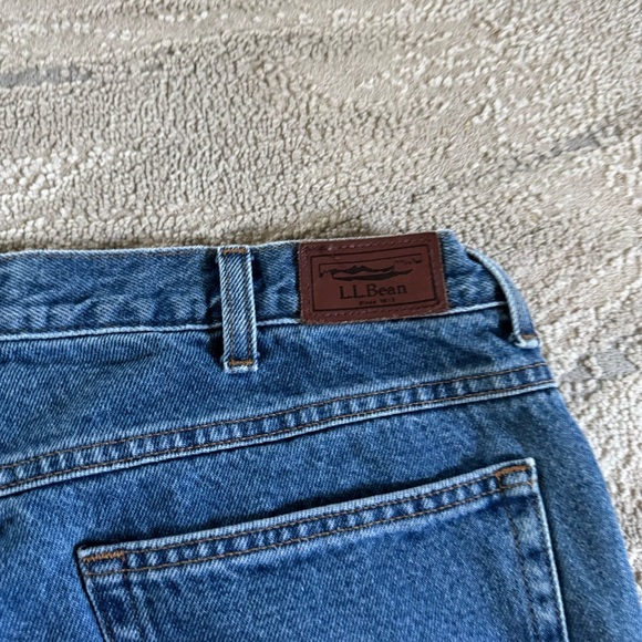 LL Bean jeans fleece lined plaid cotton classic fit 37 X 30 - Picture 9 of 9